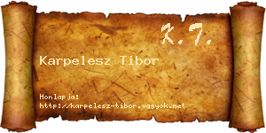 Karpelesz Tibor névjegykártya